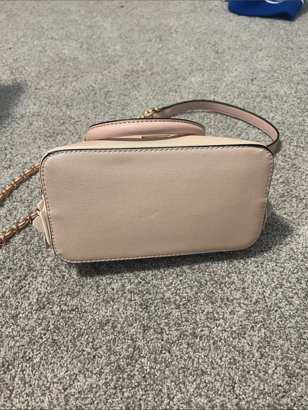 Aldo Blush Pink Floral Applique Satchel with Gold Chain